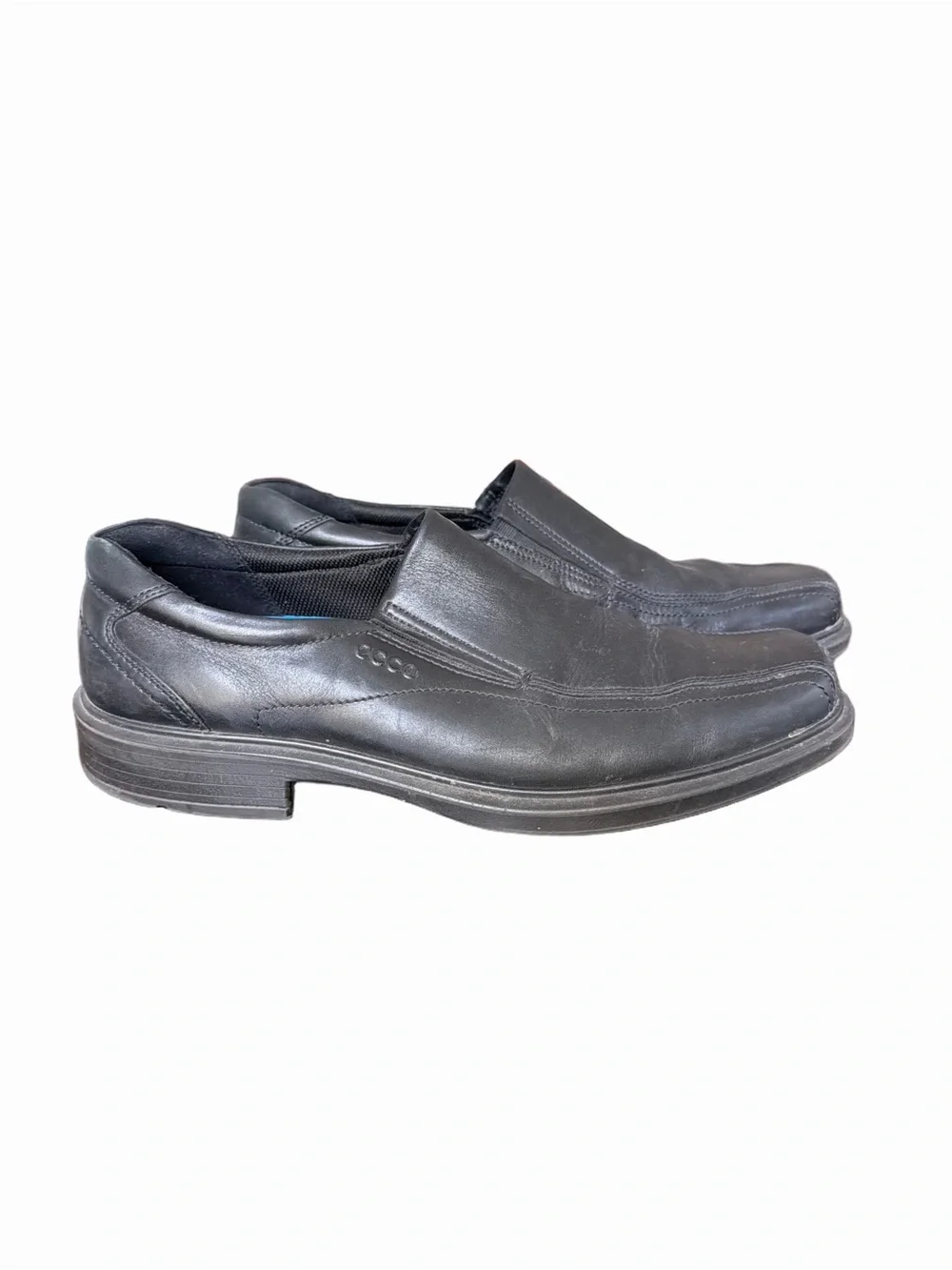 ECCO Helsinki Men's Black Leather Slip On Dress Loafers